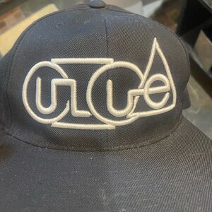 Black Snapback Hat with Raised White Logo